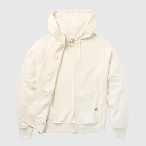 Худі Zero Foxtrot Smug Lite Zip Hoodie | Bullseye Bone White
